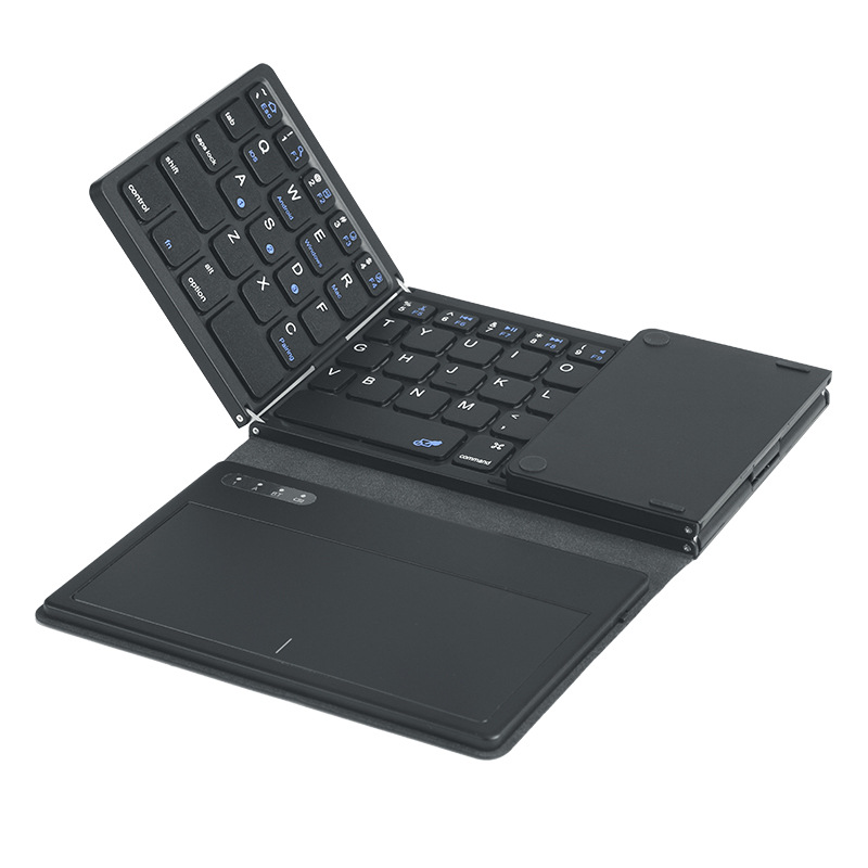 Ultra-thin Wireless Keyboard with Four-fold Design, Large Touchpad