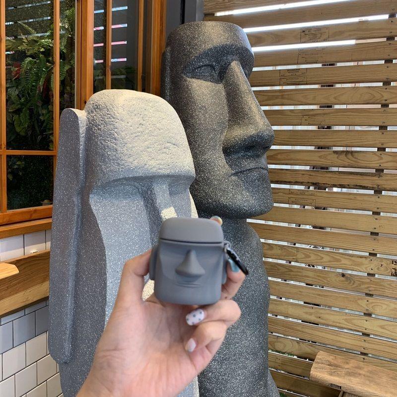 Creative and Personalized Stone Statue AirPods Silicone Protective Case