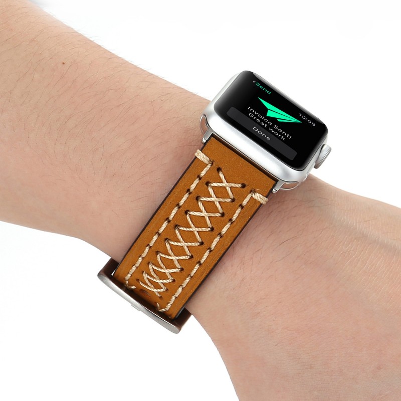 Handcrafted Stitched Leather Strap for iWatch