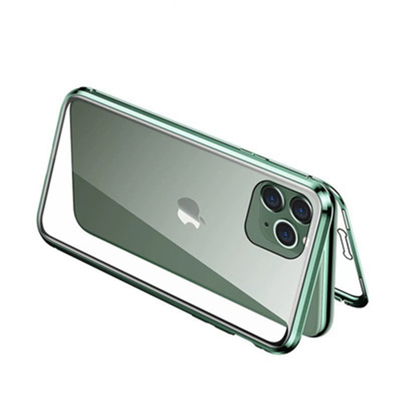 Double-Sided High Definition Clear Metal + Tempered Glass Phone Case