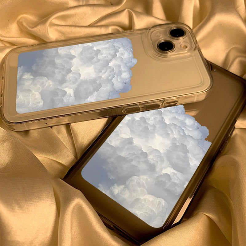 Sky White Cloud Minimalist Transparent Phone Case