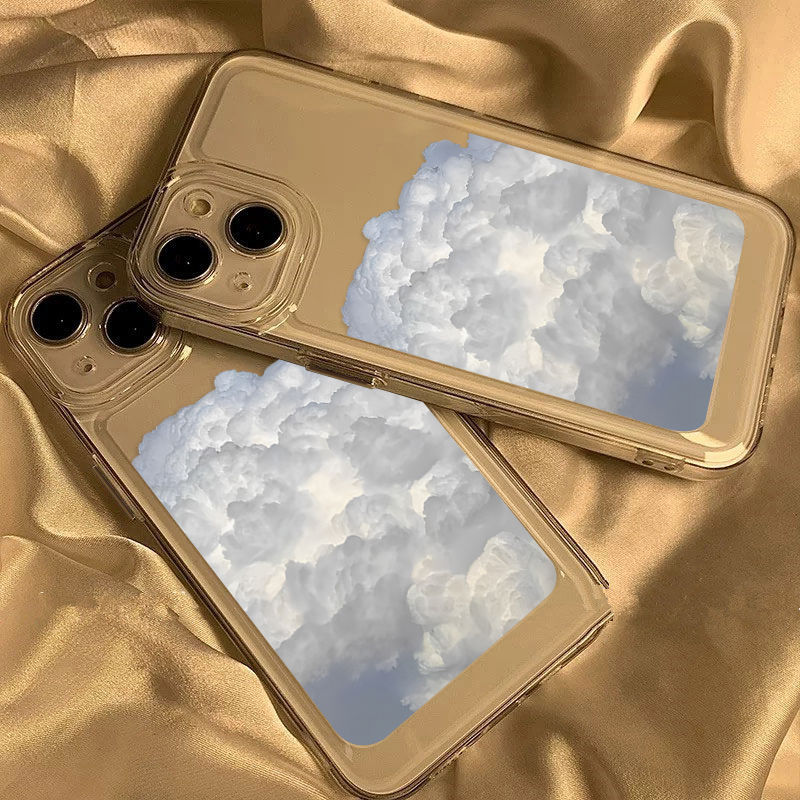 Sky White Cloud Minimalist Transparent Phone Case