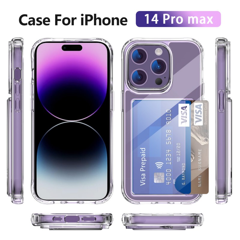 Four-corner Anti-drop Acrylic Transparent Card Slot Phone Case