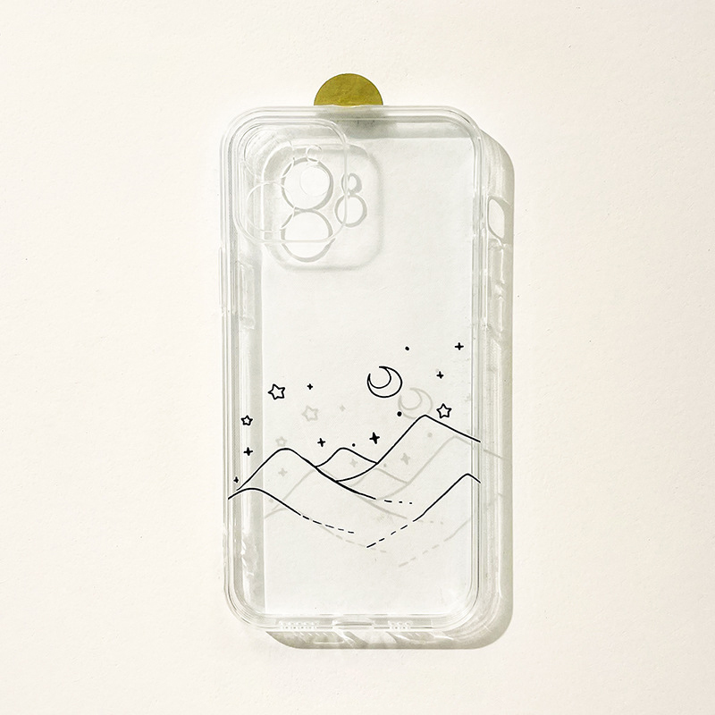 Minimalistic Line Mountains Full Coverage Clear Phone Case