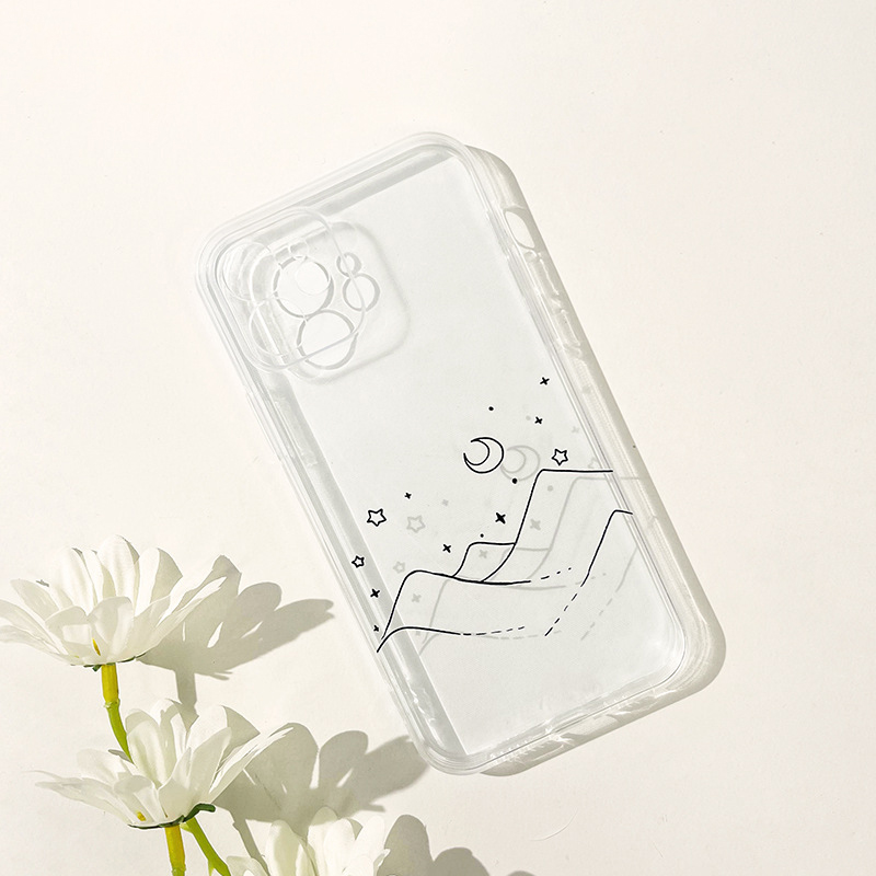 Minimalistic Line Mountains Full Coverage Clear Phone Case