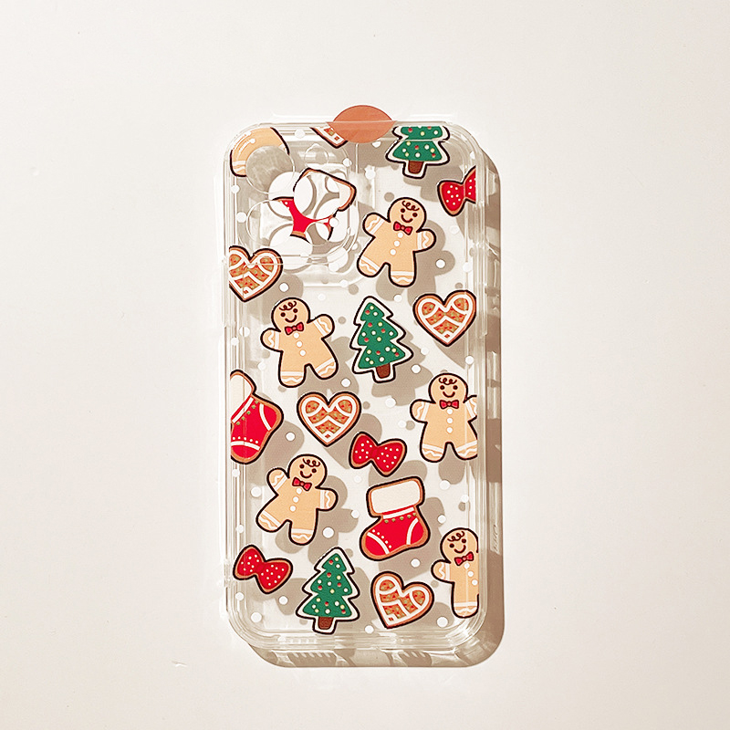 Christmas, Cookie, People Design Transparent Phone Case