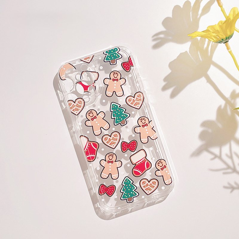 Christmas, Cookie, People Design Transparent Phone Case