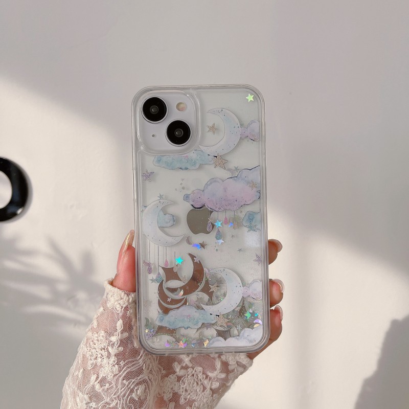 Starry Sky Cloud Clear Flow Phone Case