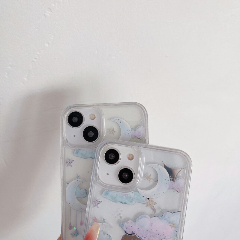 Starry Sky Cloud Clear Flow Phone Case