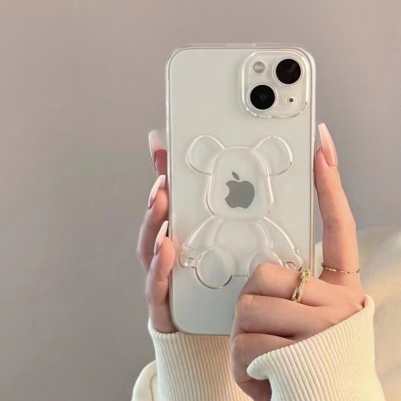 Bear Transparent Case - Minimalistic Soft Case with Precise Cutouts