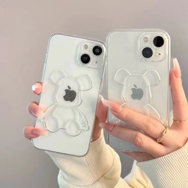 Bear Transparent Case - Minimalistic Soft Case with Precise Cutouts