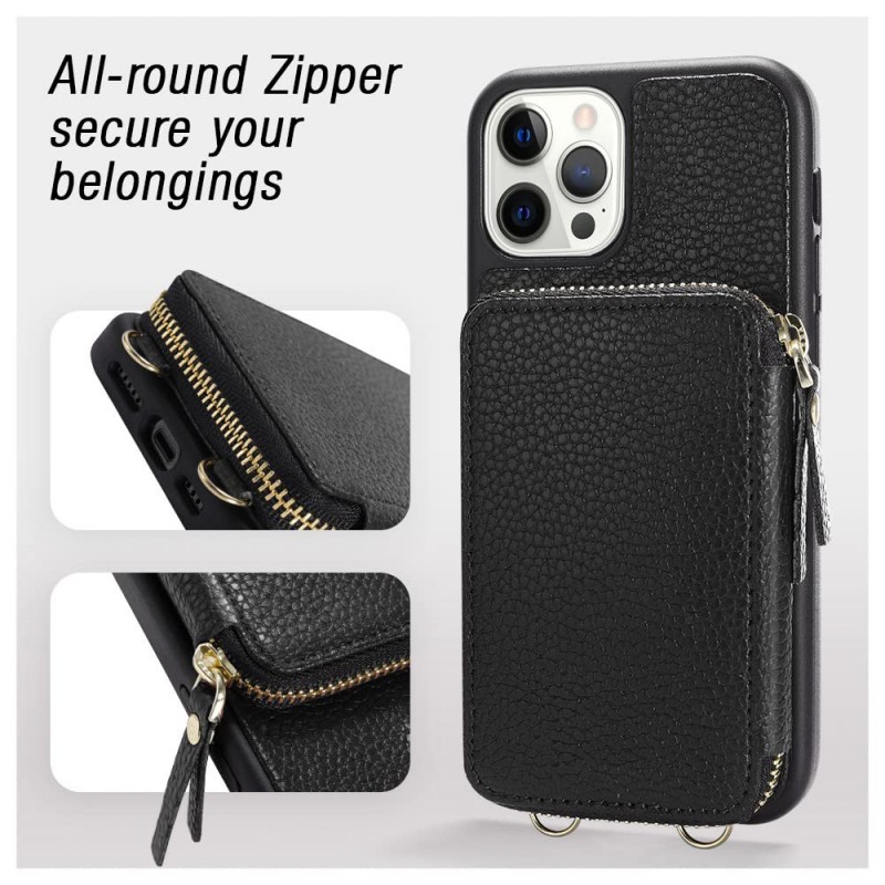 Rivet Studded Wallet-style Crossbody Phone Case