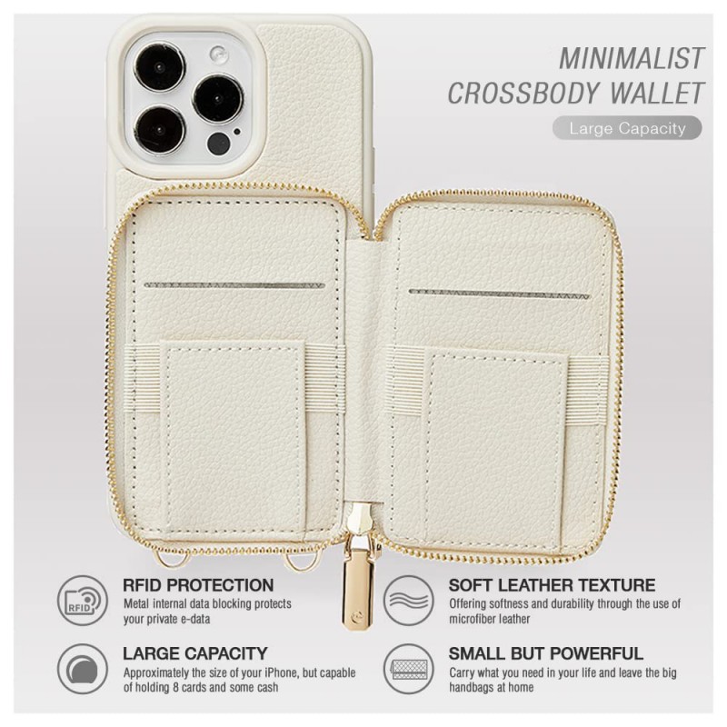 Rivet Studded Wallet-style Crossbody Phone Case