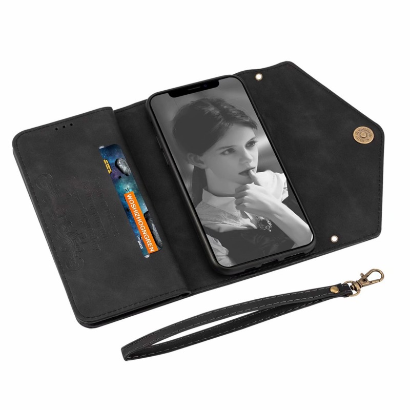 Multi-Card Slots Crossbody Phone Case Wallet with Hanging Rope