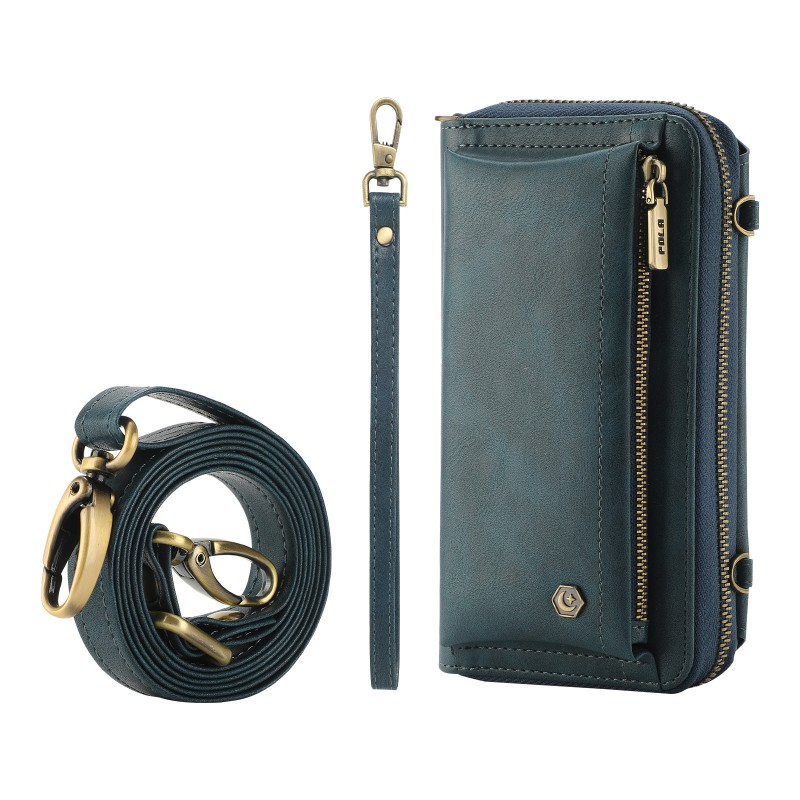 Multi-functional Anti-Theft RFID Card Wallet Crossbody Phone Case with Strong Magnetic Closure