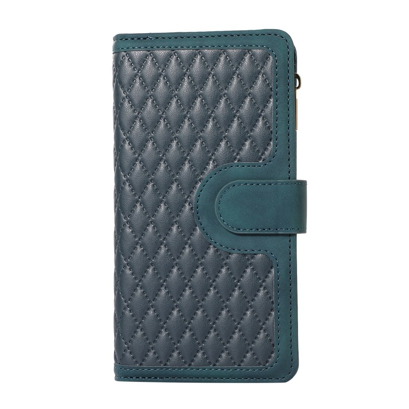 Flip Cover Protective Leather Case with Crossbody Strap, Wrist Strap, and Wallet Design