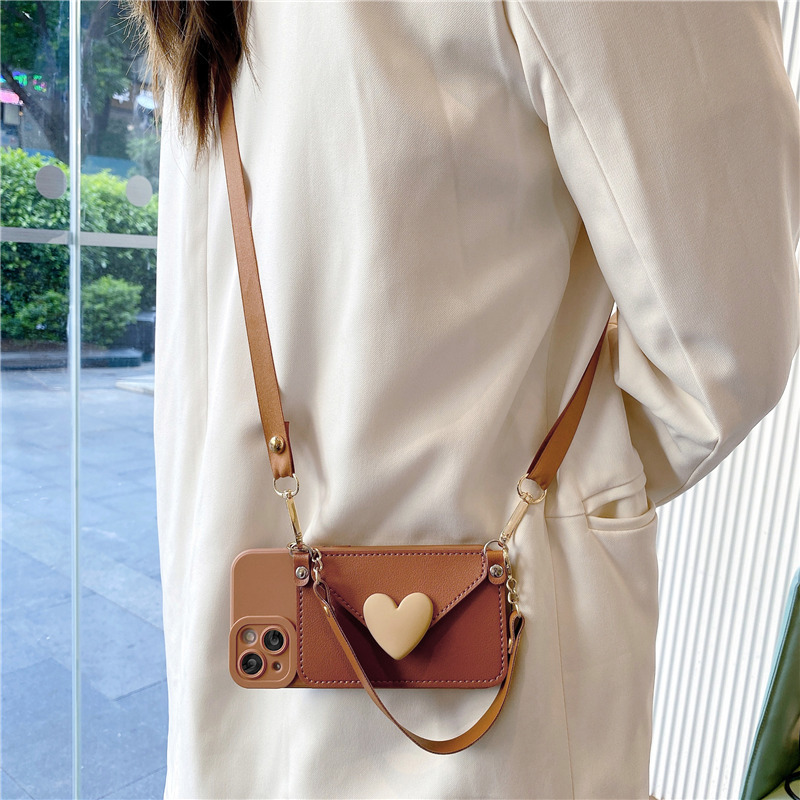 Crossbody Heart-shaped Coin Purse Phone Case