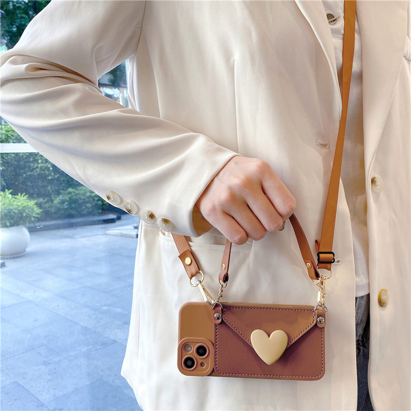 Crossbody Heart-shaped Coin Purse Phone Case