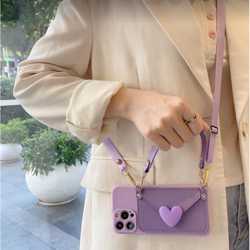 Crossbody Heart-shaped Coin Purse Phone Case