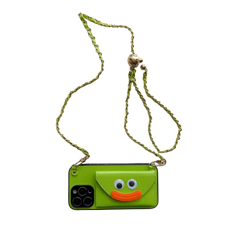 Frog Crossbody Hanging Rope Card Insert Wallet Style Phone Case