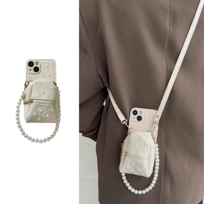 Creative Pearl Hand Strap Crossbody Phone Case