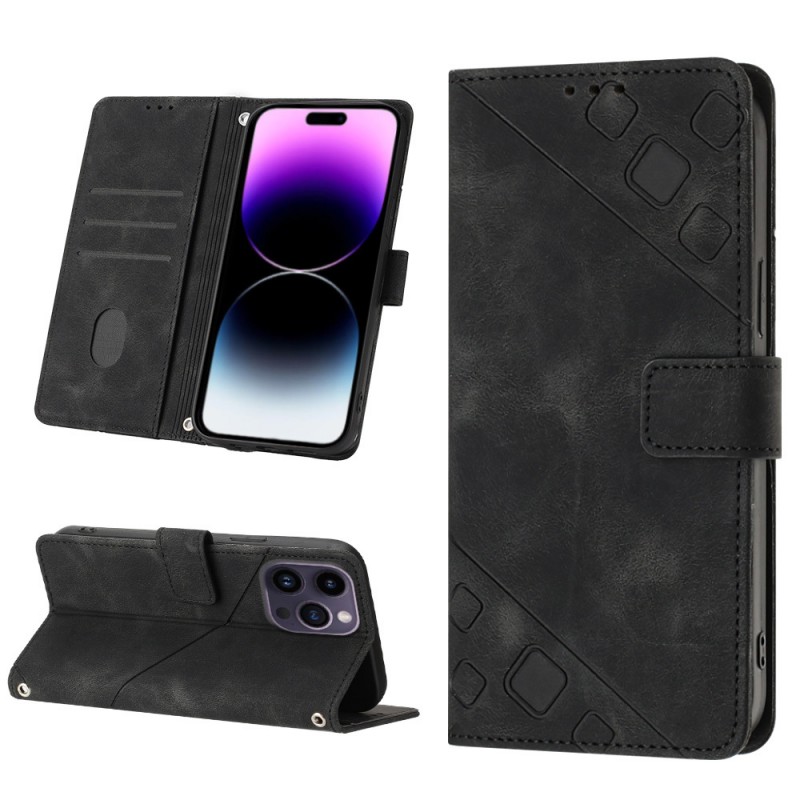 Skin-like Embossed Flip Cover Card Slot Crossbody Phone Case