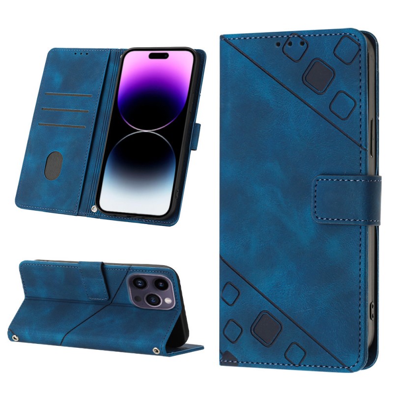 Skin-like Embossed Flip Cover Card Slot Crossbody Phone Case