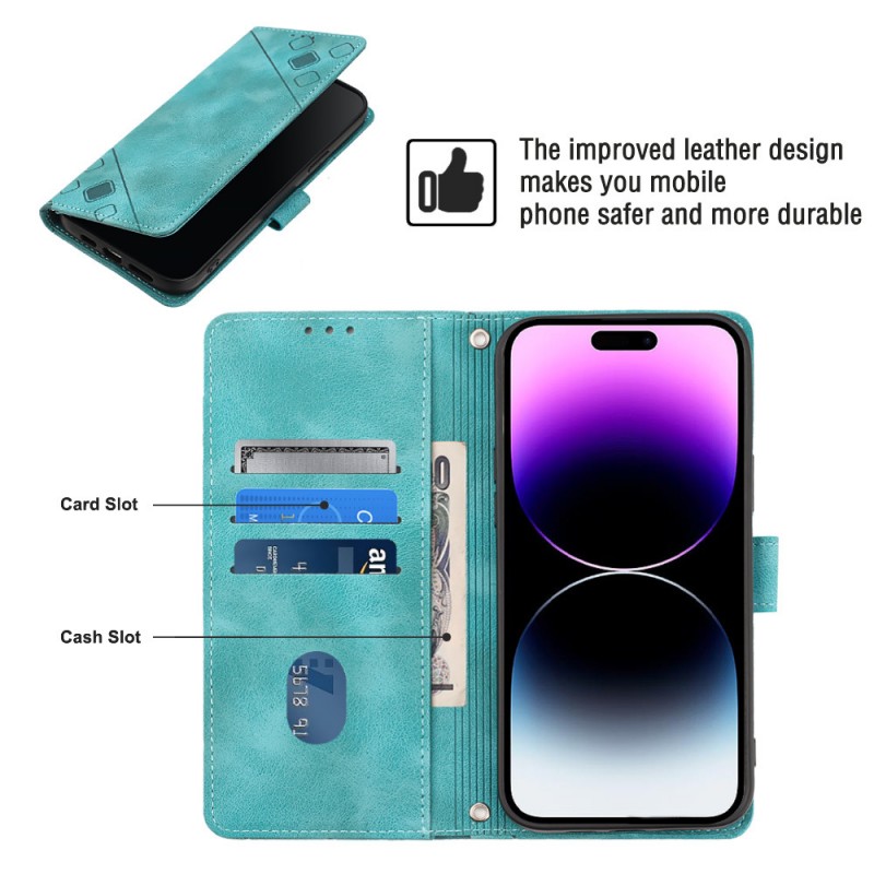 Skin-like Embossed Flip Cover Card Slot Crossbody Phone Case