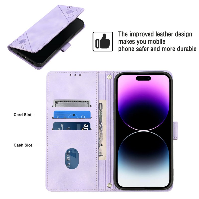 Skin-like Embossed Flip Cover Card Slot Crossbody Phone Case