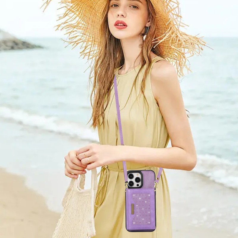 Back Cover Style Crossbody Card Slot Anti-theft Phone Case