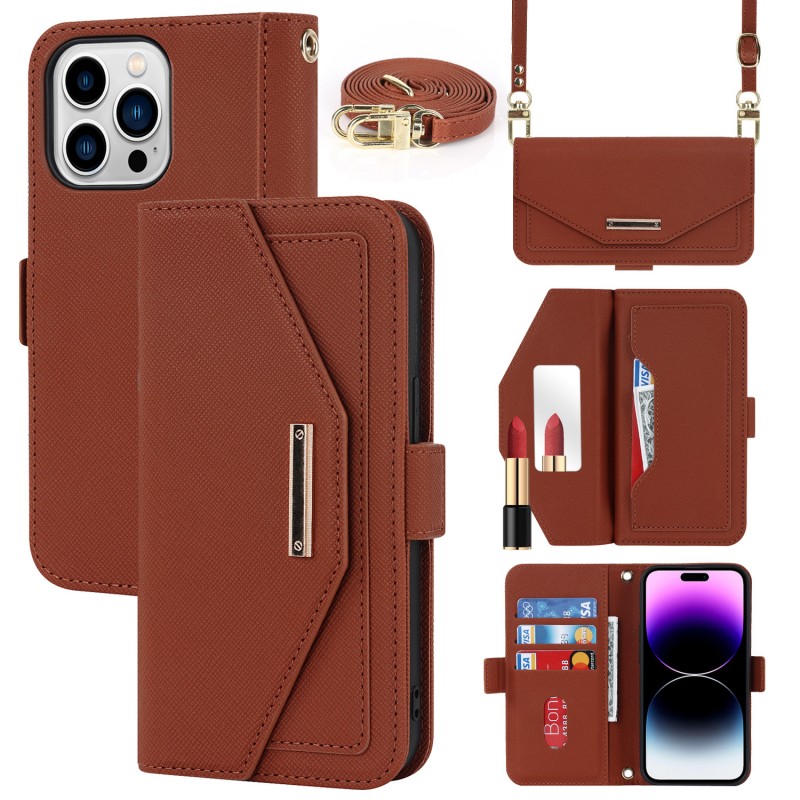 Multi-functional Card Slot Wallet Crossbody Phone Case for iPhone