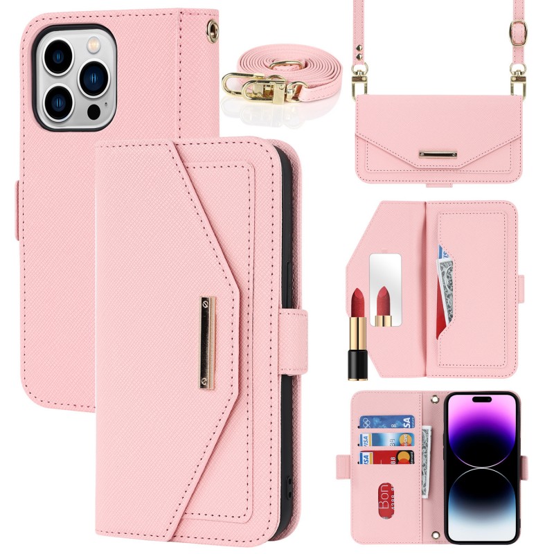 Multi-functional Card Slot Wallet Crossbody Phone Case for iPhone