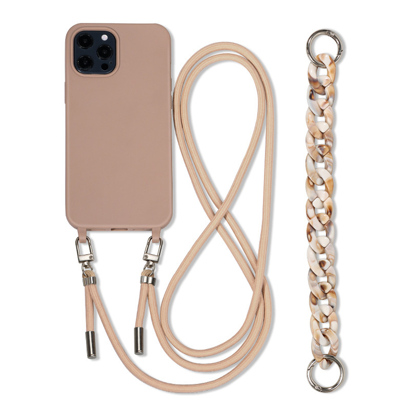 Skin-like Texture Crossbody Phone Case for iPhone, Shockproof