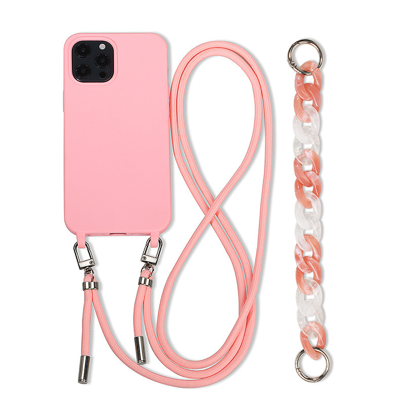 Skin-like Texture Crossbody Phone Case for iPhone, Shockproof