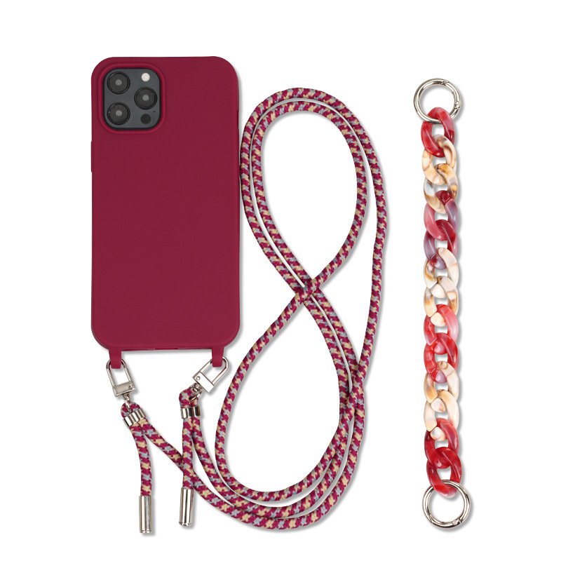 Skin-like Texture Crossbody Phone Case for iPhone, Shockproof