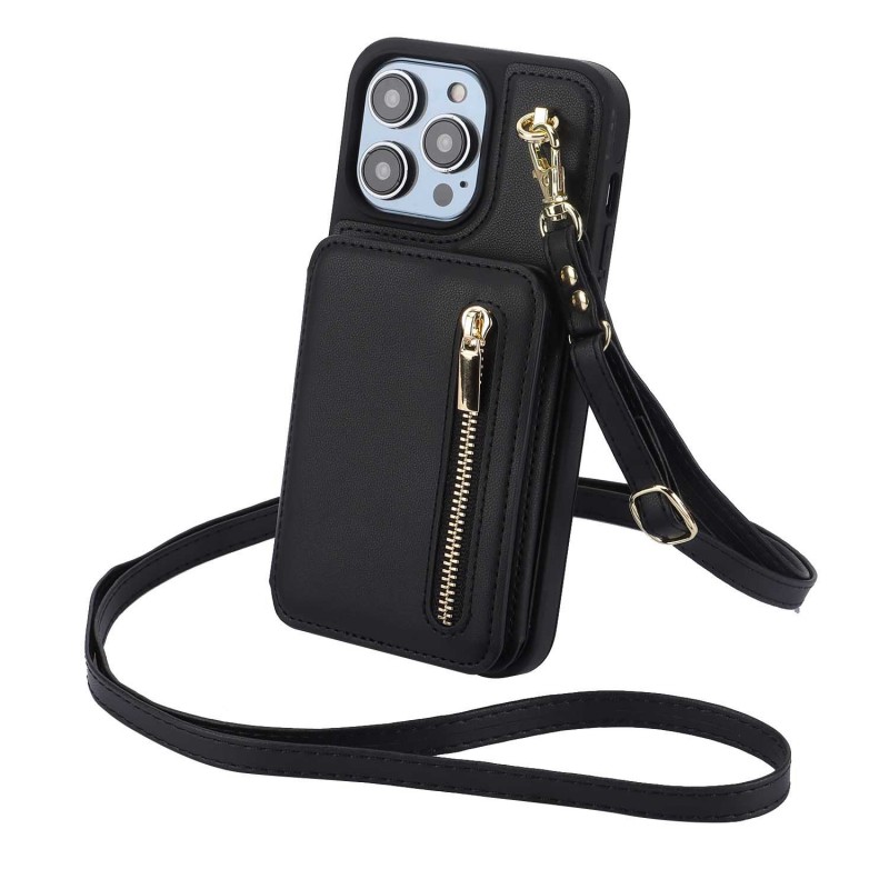 iPhone Card Holder Phone Case Anti-theft Swipe Diagonal Crossbody