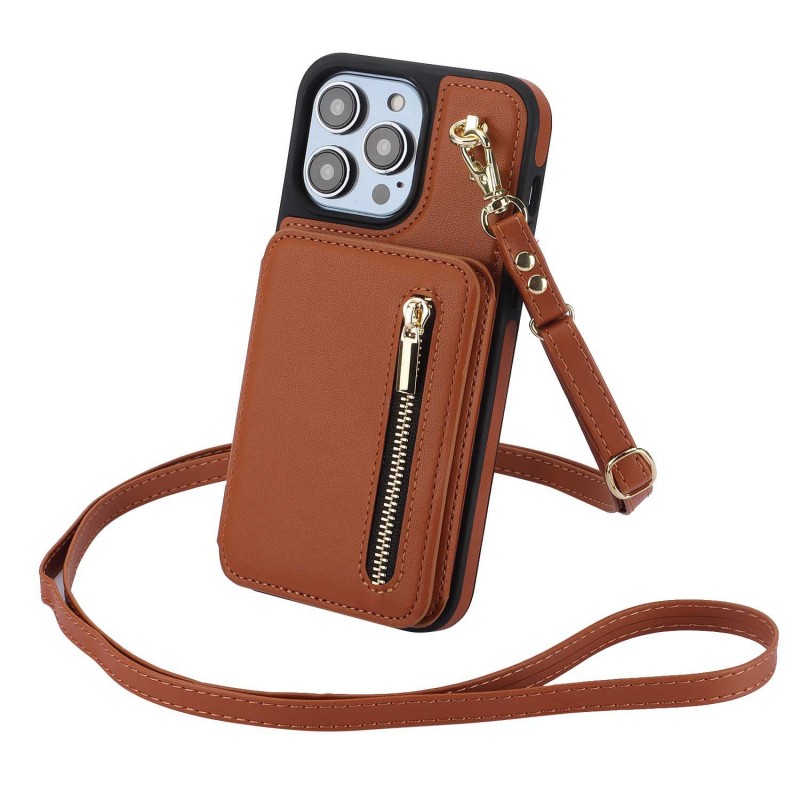 iPhone Card Holder Phone Case Anti-theft Swipe Diagonal Crossbody