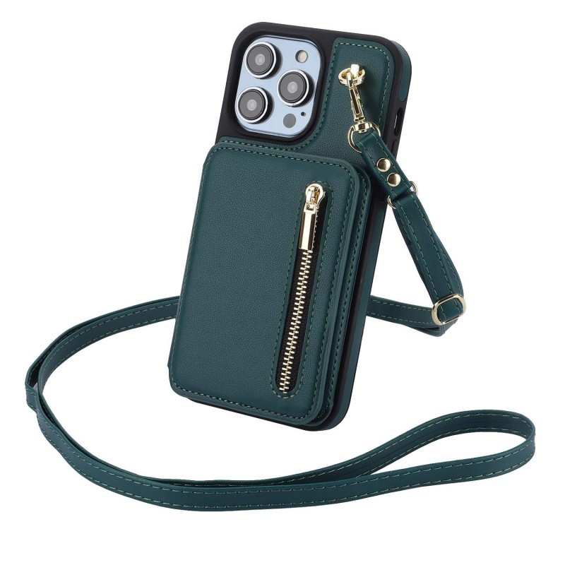 iPhone Card Holder Phone Case Anti-theft Swipe Diagonal Crossbody