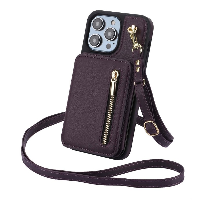 iPhone Card Holder Phone Case Anti-theft Swipe Diagonal Crossbody