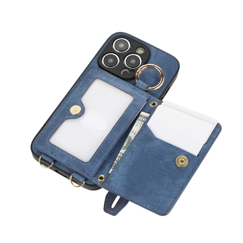 Suitable for Crossbody iPhone Case with Wrist Strap, Card Slot