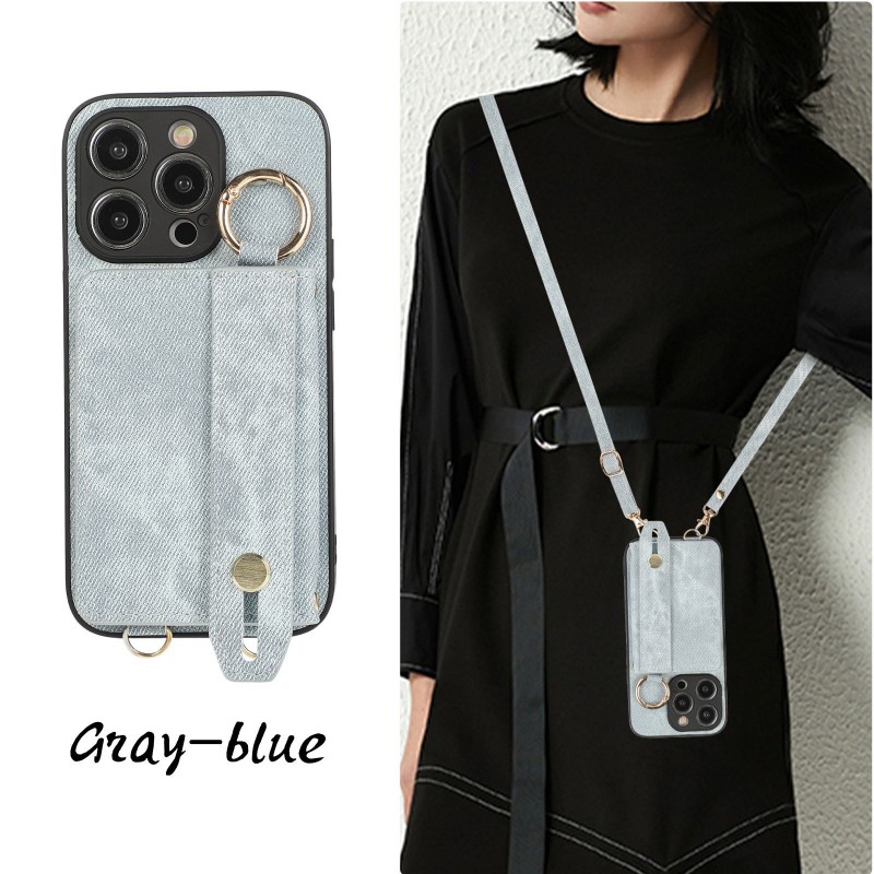 Suitable for Crossbody iPhone Case with Wrist Strap, Card Slot