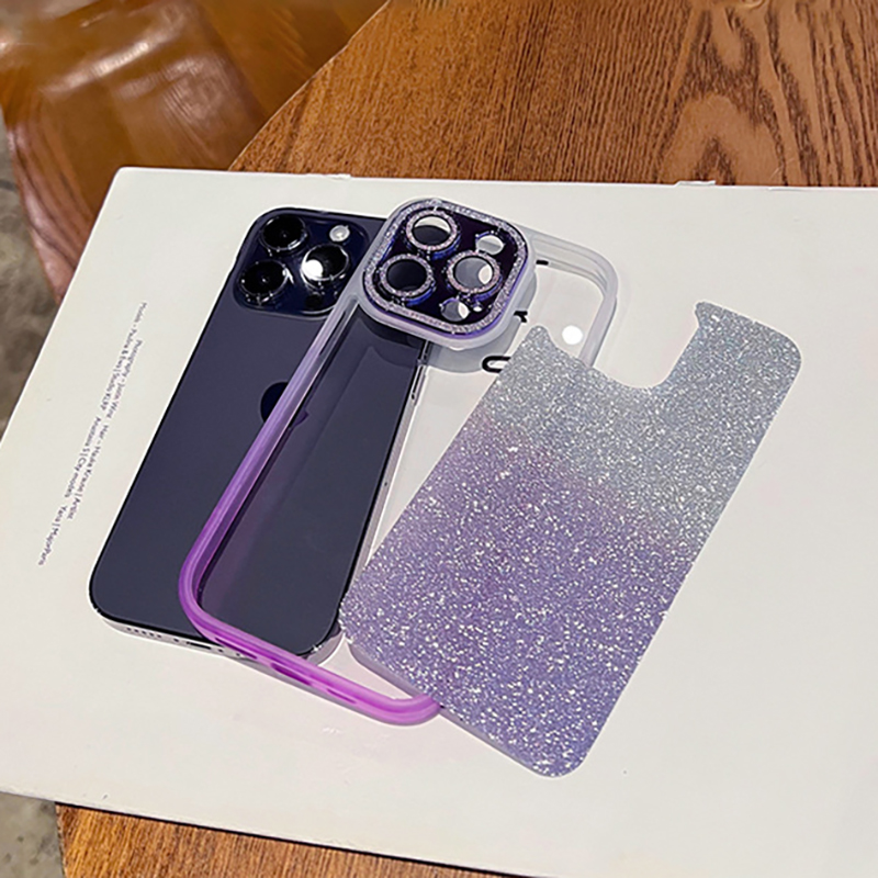 Sparkling Glitter Phone Case with Built-in Glass Lens Film