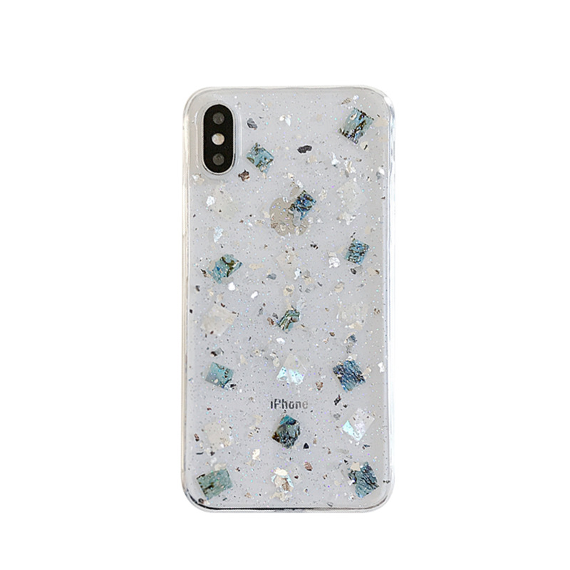 Sparkling Silver Green Glitter Transparent Phone Case