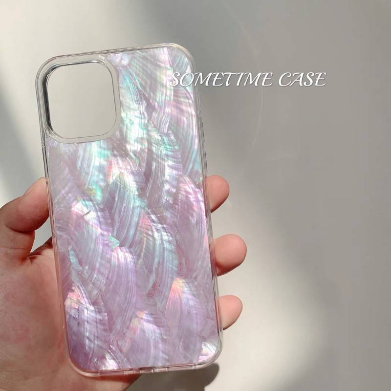 Genuine Seashell Full Coverage Glitter Phone Case