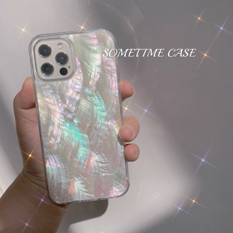 Genuine Seashell Full Coverage Glitter Phone Case