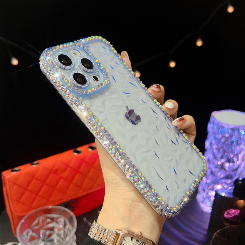 Protective Diamond Pattern Silicone Glitter Case