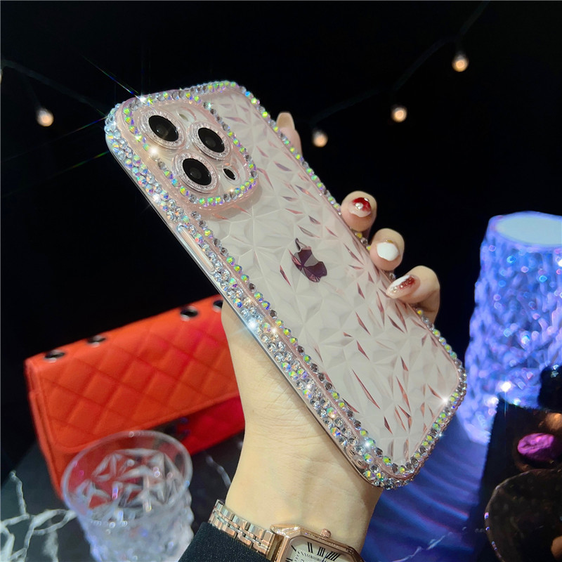 Protective Diamond Pattern Silicone Glitter Case