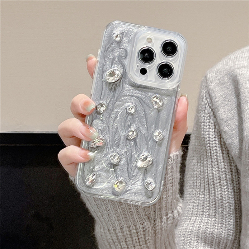 Apple Water Diamond Precise Hole Soft Glitter Phone Case