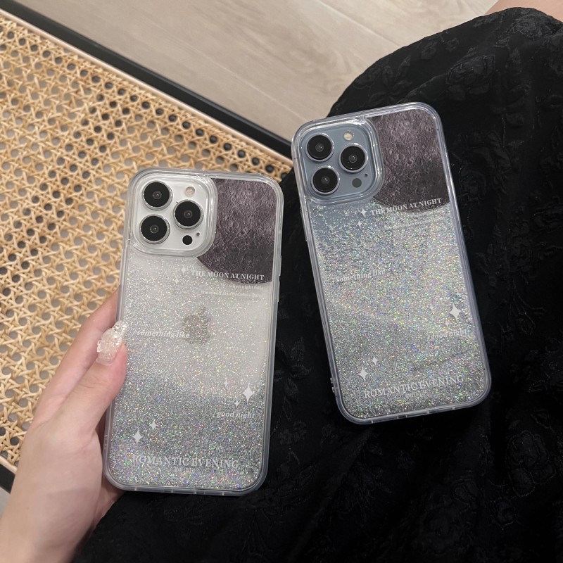 Liquid Sand Glitter Sequins Planet Glitter Case for iPhone