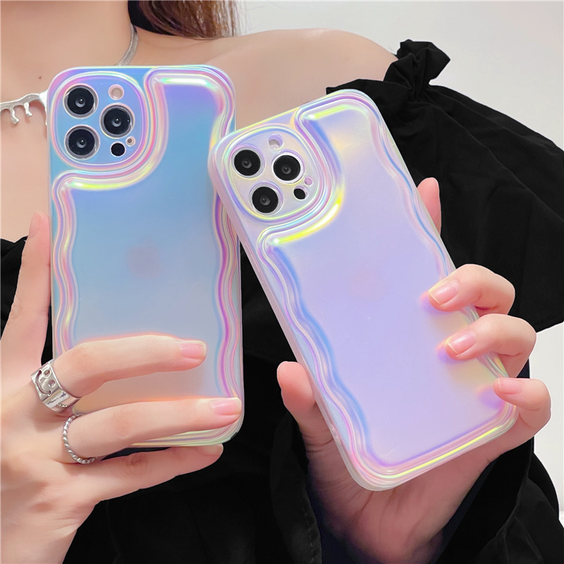 Laser Aurora Wave Edge Glitter Phone Case